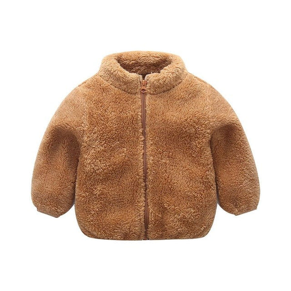 Baby Boy Girls Winter Coat Autumn Toddler Girl Long Sleeve Solid Color  Fleece Zipped Jacket 