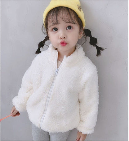 Proactive Baby New Fashion Infant Baby Boy Girl Coat Winter Autumn Warm Pure Color Zipper Wool Coat 0-5Y New Fashion