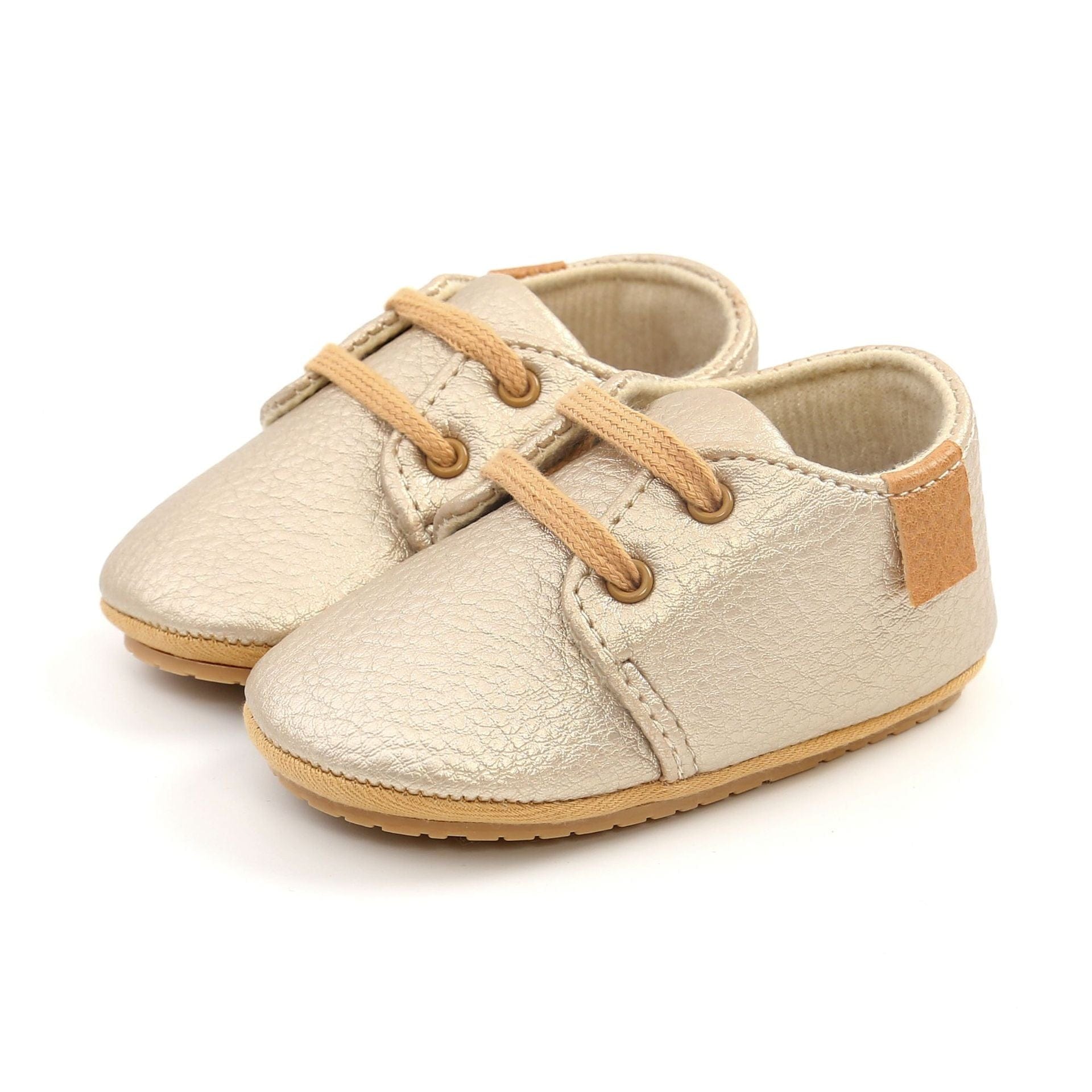 Proactive Baby Gold / 0-6 Months NewBaby Retro Leather Baby Shoes With Rubber Sole Best First Walkers For Newborn/Infant