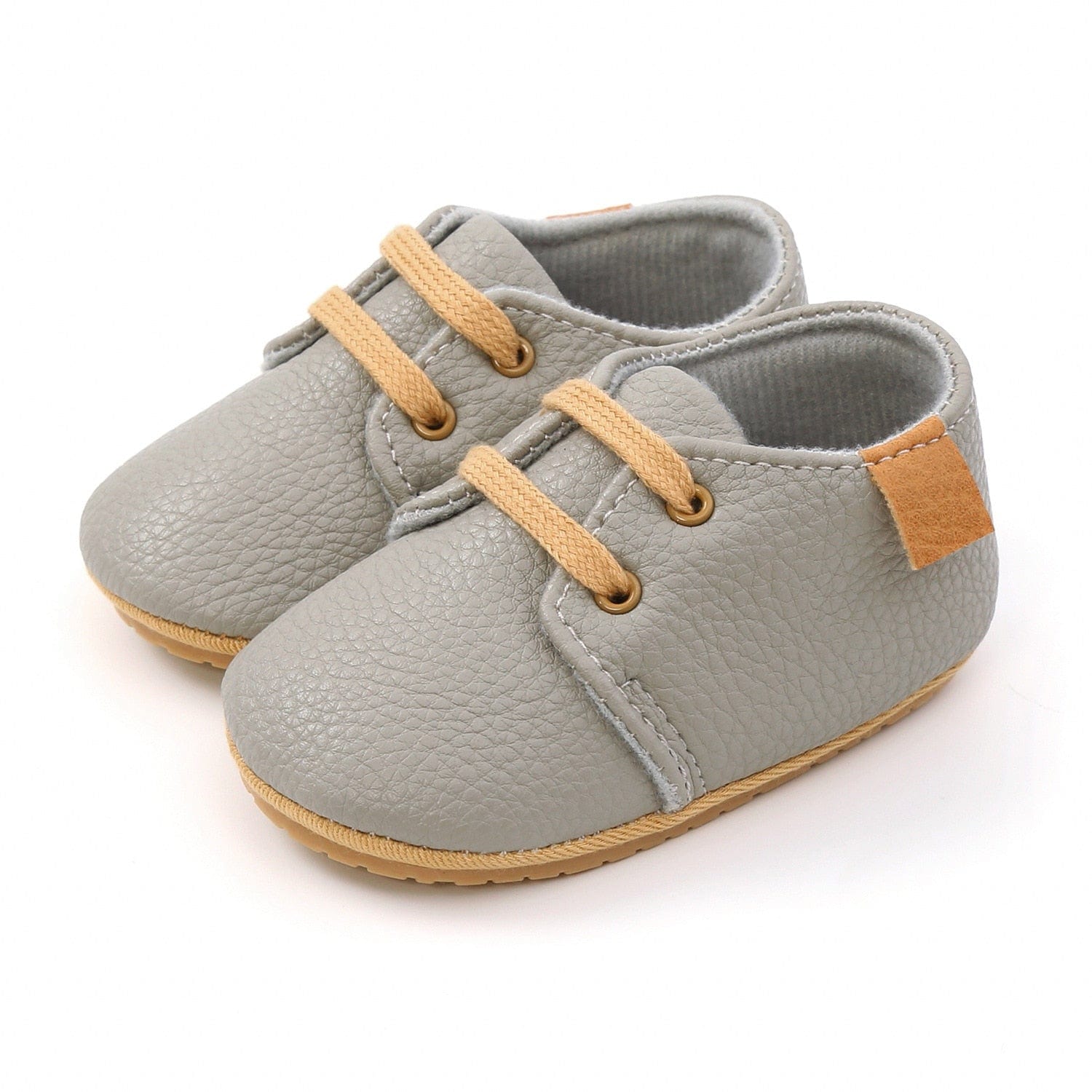 Proactive Baby Gray / 0-6 Months NewBaby Retro Leather Baby Shoes With Rubber Sole Best First Walkers For Newborn/Infant