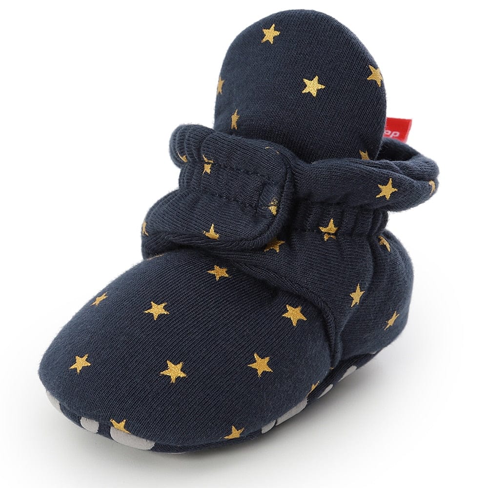 Proactive Baby Blue / 0-6 Months Newborn Baby Shoes With Star Print For Boy/Girl With Cute Star Prints I First Walkers Booties Comfortable Soft Anti-slip Warm Infant Shoes