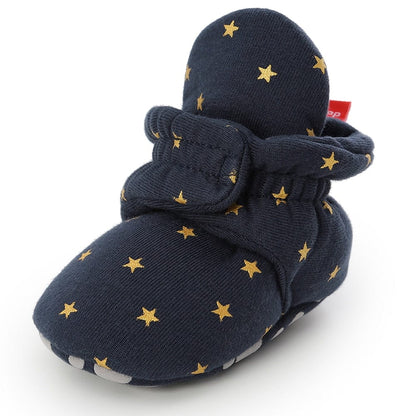 Proactive Baby Blue / 0-6 Months Newborn Baby Shoes With Star Print For Boy/Girl With Cute Star Prints I First Walkers Booties Comfortable Soft Anti-slip Warm Infant Shoes