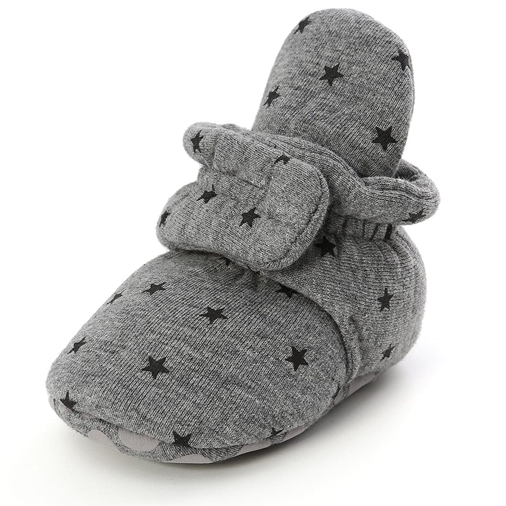Proactive Baby Grey / 0-6 Months Newborn Baby Shoes With Star Print For Boy/Girl With Cute Star Prints I First Walkers Booties Comfortable Soft Anti-slip Warm Infant Shoes