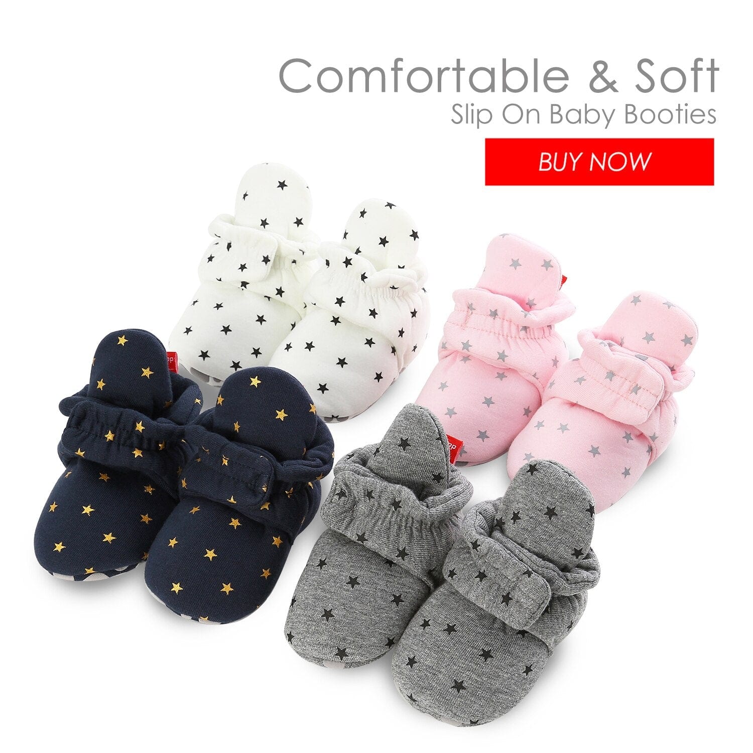 Proactive Baby Newborn Baby Shoes With Star Print For Boy/Girl With Cute Star Prints I First Walkers Booties Comfortable Soft Anti-slip Warm Infant Shoes