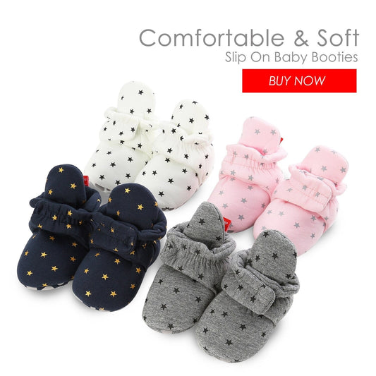 Proactive Baby Newborn Baby Shoes With Star Print For Boy/Girl With Cute Star Prints I First Walkers Booties Comfortable Soft Anti-slip Warm Infant Shoes