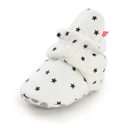 Proactive Baby White / 0-6 Months Newborn Baby Shoes With Star Print For Boy/Girl With Cute Star Prints I First Walkers Booties Comfortable Soft Anti-slip Warm Infant Shoes
