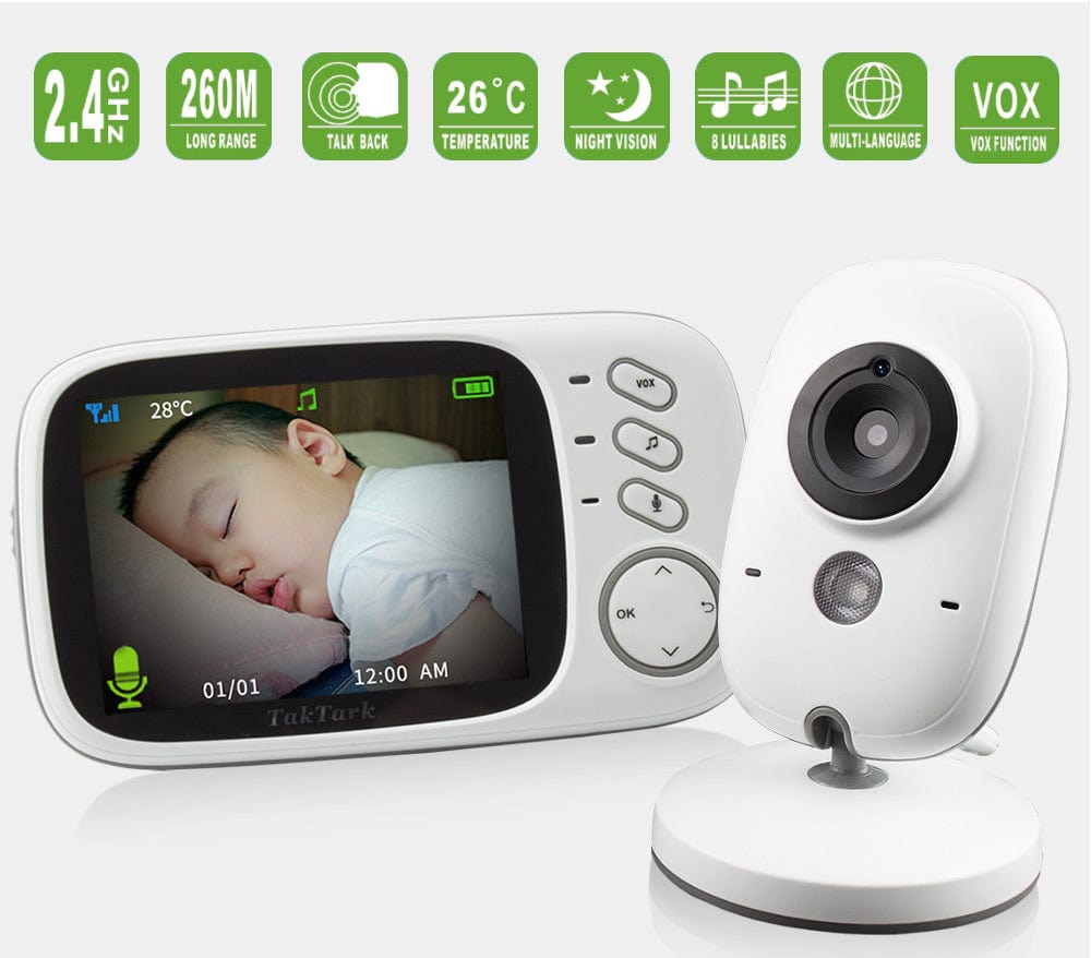 Proactive Baby TakTark Baby Monitor  3.2 inch High Resolution Baby Security Camera