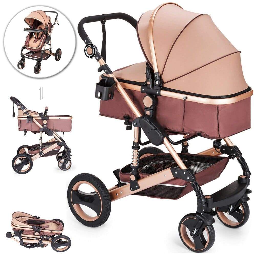 Proactive Baby Baby Pram Stroller VEVOR 2 in 1 Folding Baby Stroller