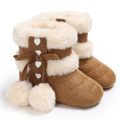 Proactive Baby Auburn / 0-6 Months Winter Warm Snow Baby Boots With Fluff Balls