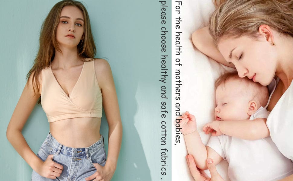 ZTOV Cotton Breastfeeding Maternity Bras Sleep Nursing Bras for